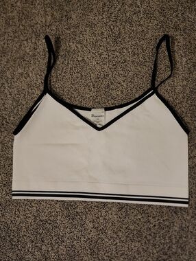 No Boundaries White Bralette with Black Trim XXL